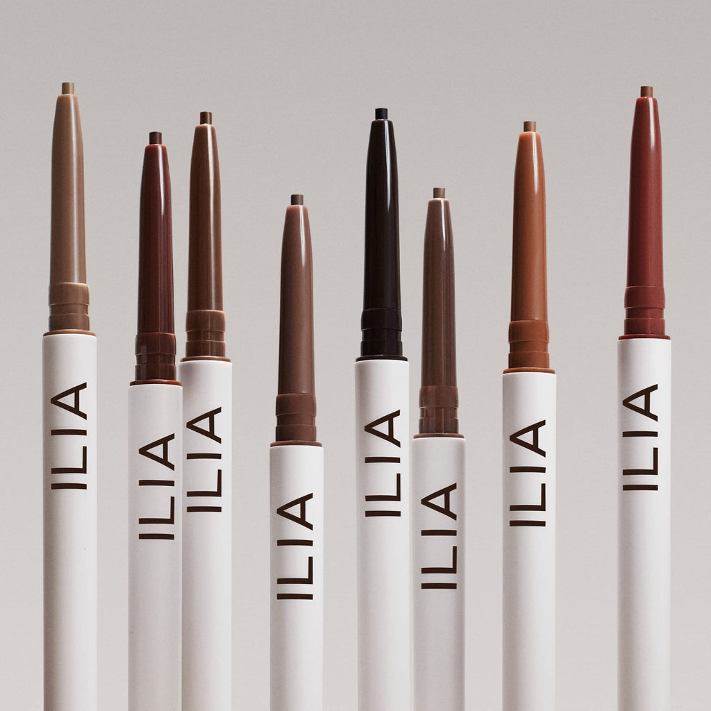 ILIA In Full Micro-Tip Brow Pencil with Spoolie - Dark Brown | Buildable Pigment, Fade-Resistant, Fragrance-Free & Silicone-Free | Safe for Sensitive Eyes | Vegan & Cruelty-Free