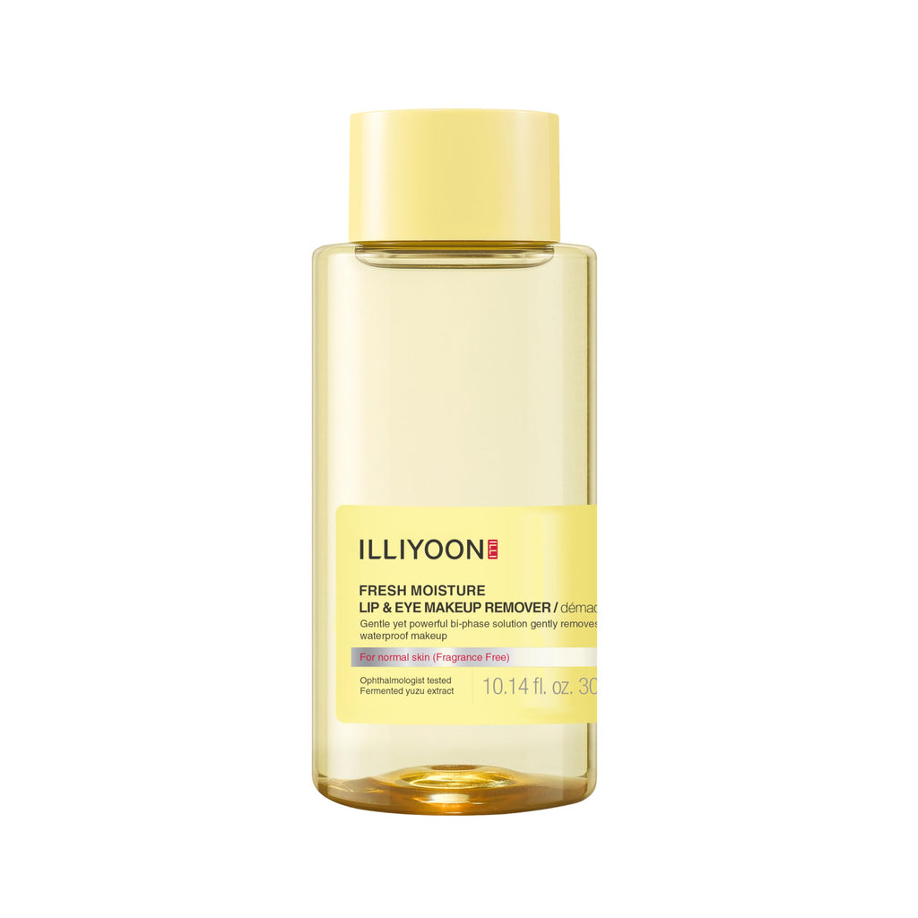 Illiyoon Fresh Moisture Lip & Eye Makeup Remover - Gentle Waterproof Removal with Fermented Yuzu, Fragrance & Paraben-Free | 0.14 Fl.Oz (300ml)