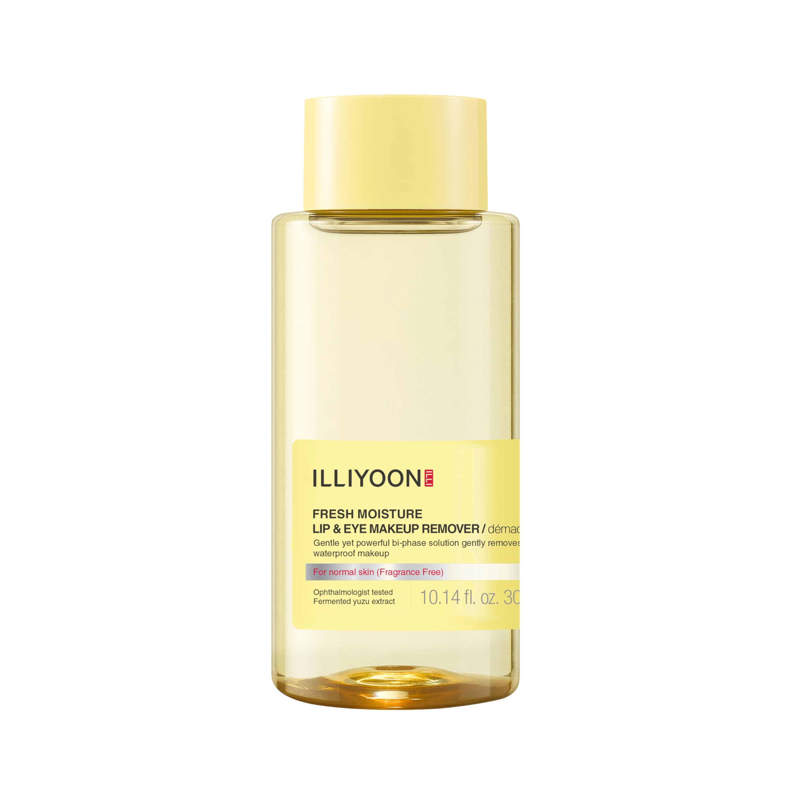 Illiyoon Fresh Moisture Lip & Eye Makeup Remover - Gentle Waterproof Removal with Fermented Yuzu, Fragrance & Paraben-Free | 0.14 Fl.Oz (300ml)