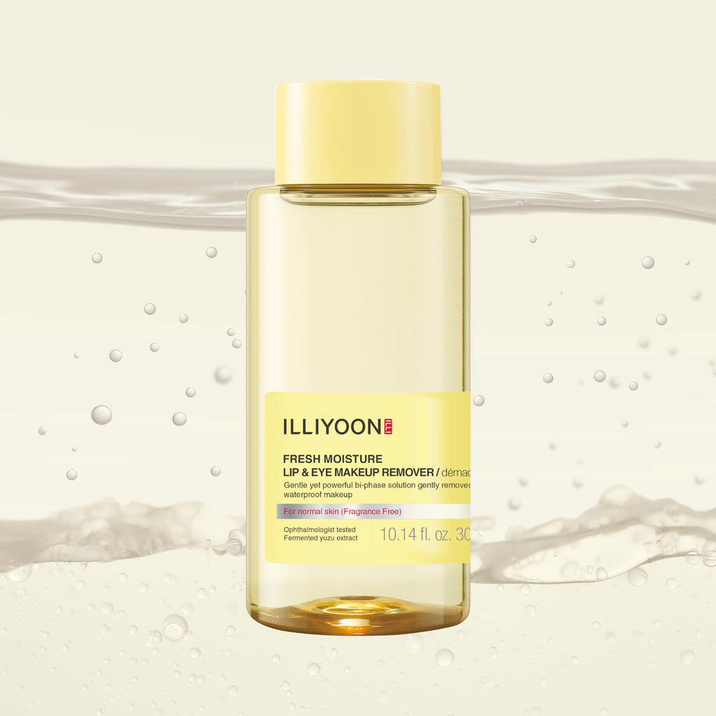 Illiyoon Fresh Moisture Lip & Eye Makeup Remover - Gentle Waterproof Removal with Fermented Yuzu, Fragrance & Paraben-Free | 0.14 Fl.Oz (300ml)