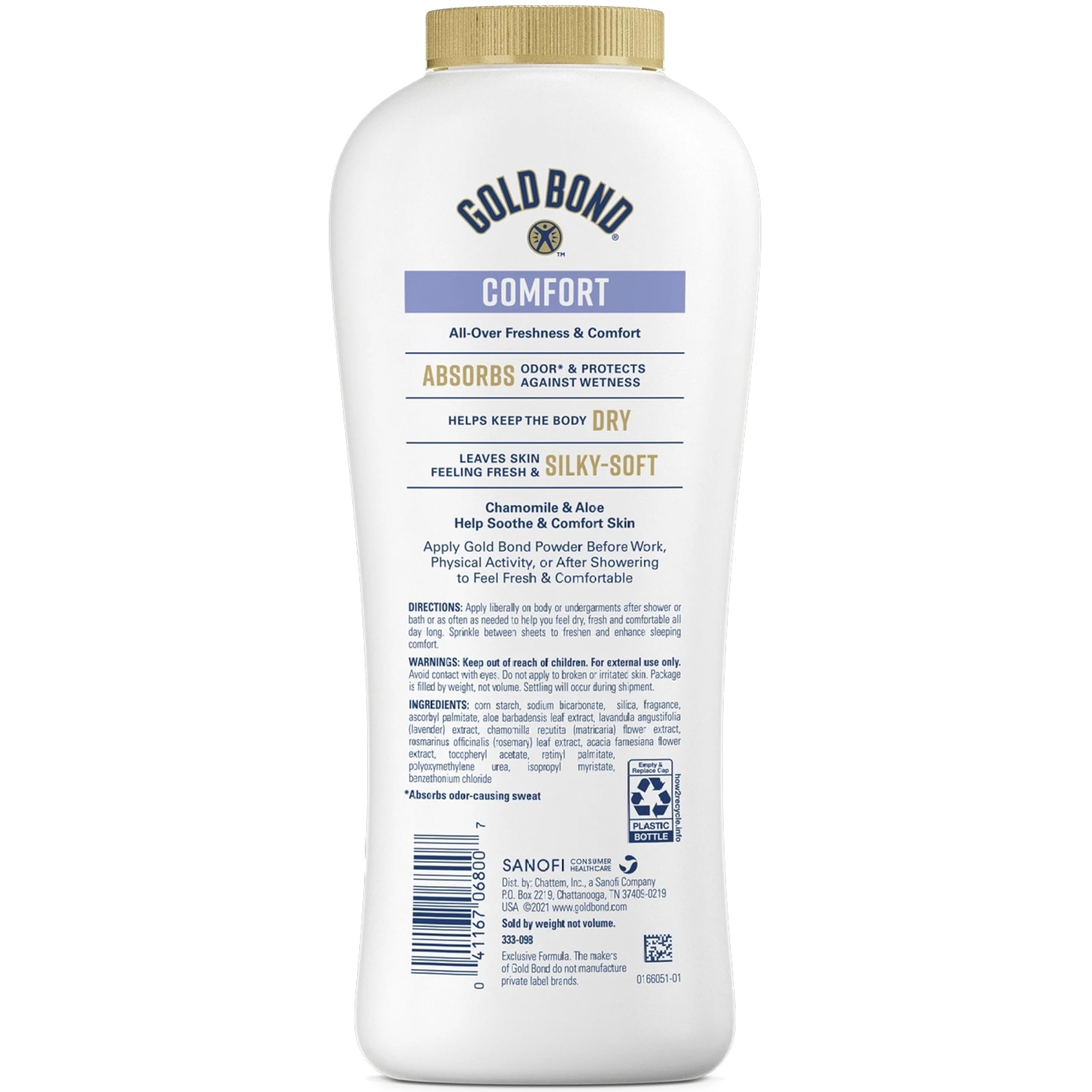 Illuminations | Gold Bond Ultimate Comfort with Aloe Body Powder – Talc-Free, 10 oz