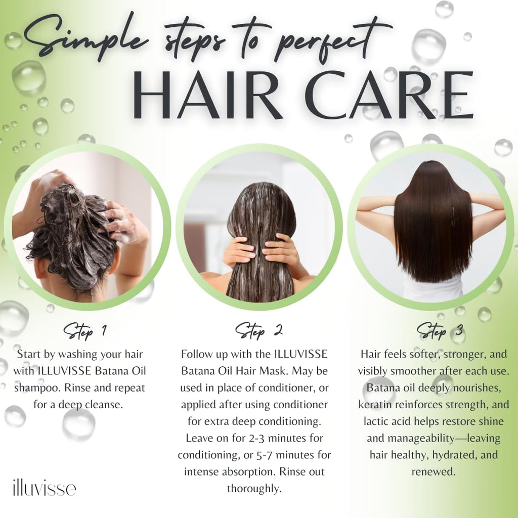 ILLUVISSE Batana Oil Hair Mask with Keratin – Deep Conditioning for Damaged Hair (500mL)