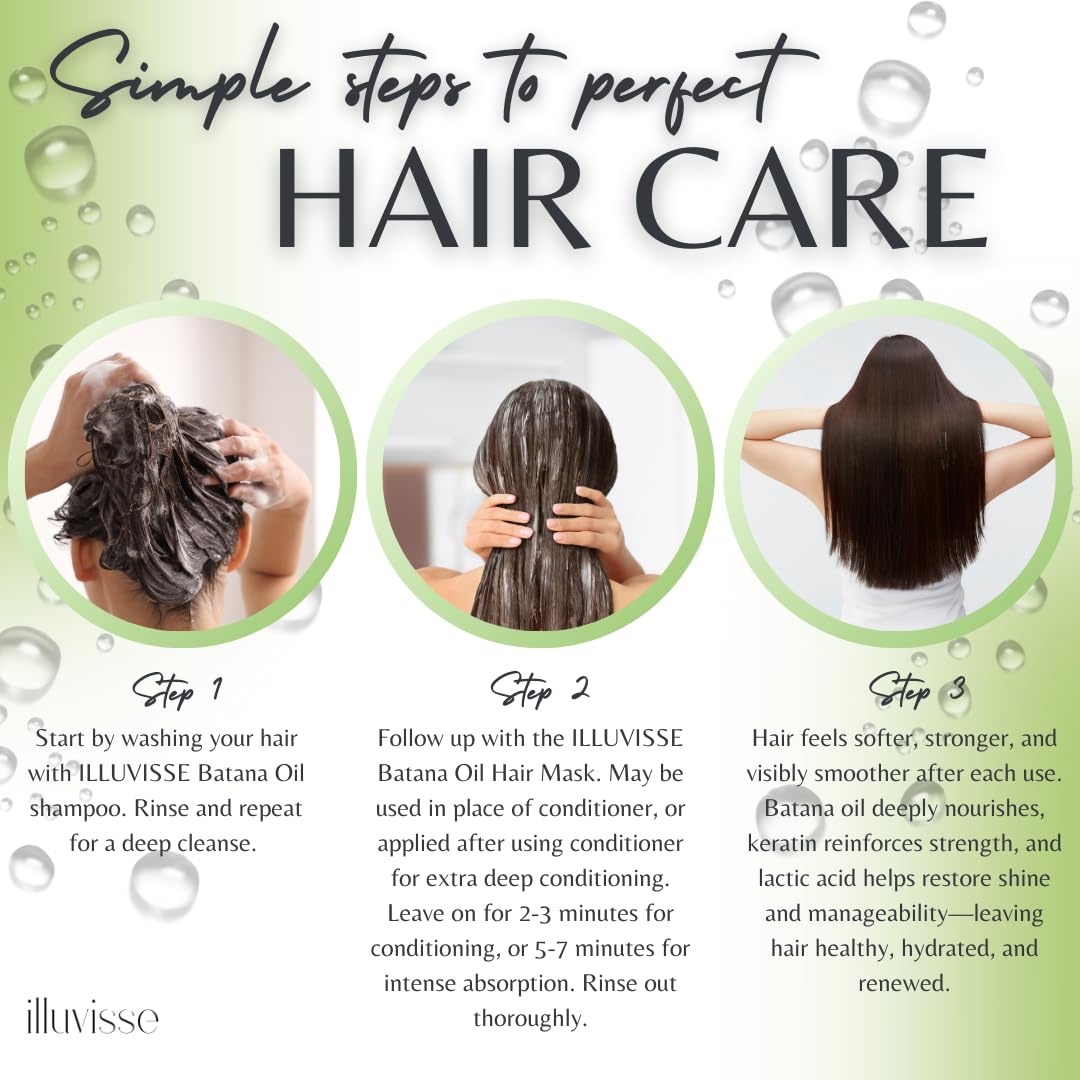 ILLUVISSE Batana Oil Hair Mask with Keratin – Deep Conditioning for Damaged Hair (500mL)