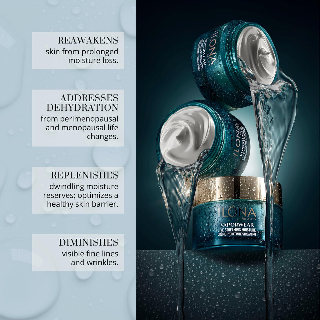 ILONA Vaporwear Live Streaming Moisturizer – 24/7 Rehydration with Ceramides, Hyaluronan & Peptides