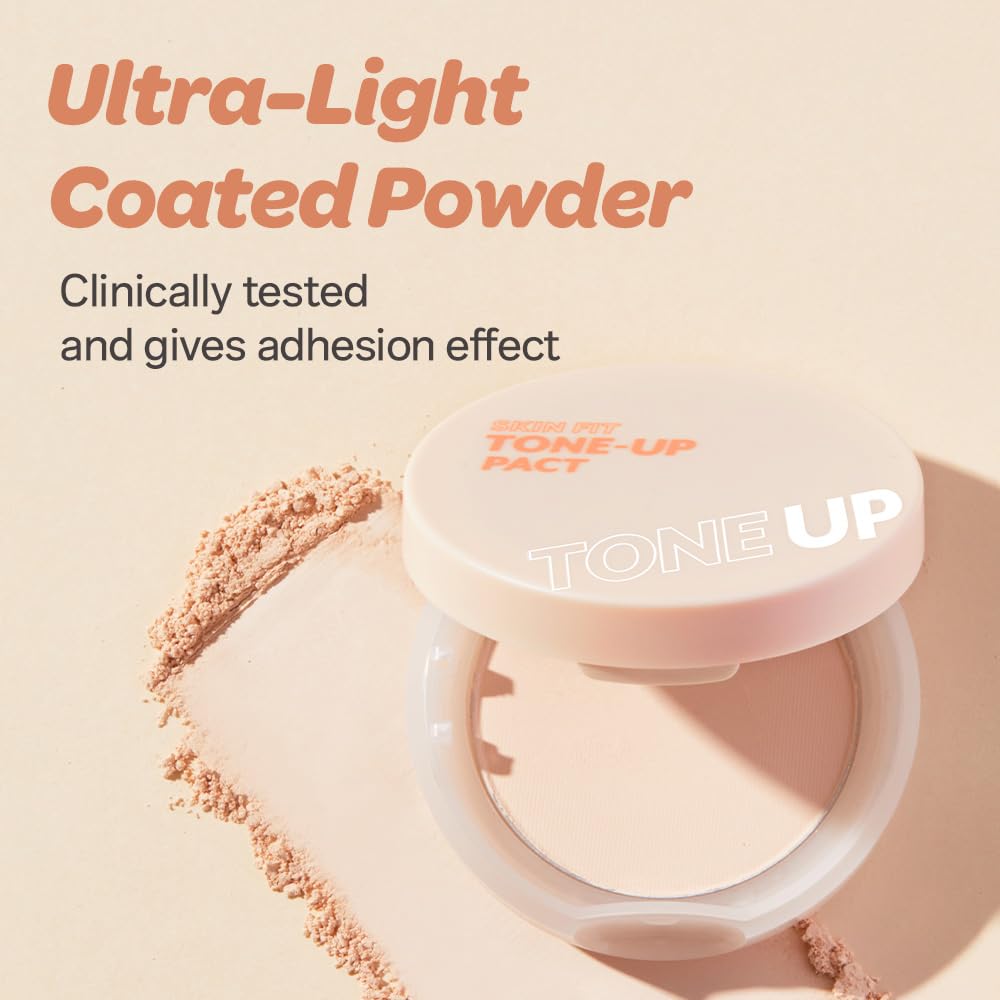 I'M MEME Compact - Skin Fit Tone Up Pact | Flawless Finish Powder, Aqua Sebum, Oil Control, 0.35 oz