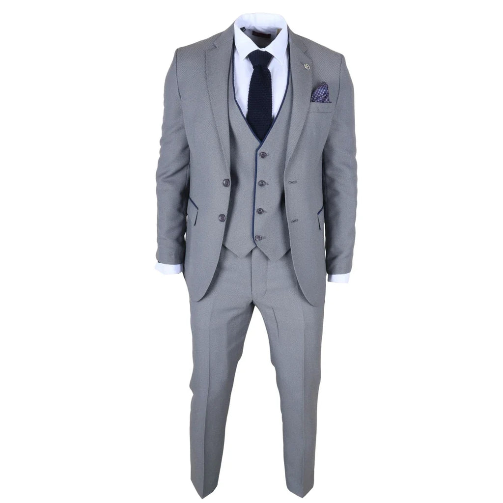 IM47 - Men's 3 Piece Grey Tailored Fit Suit