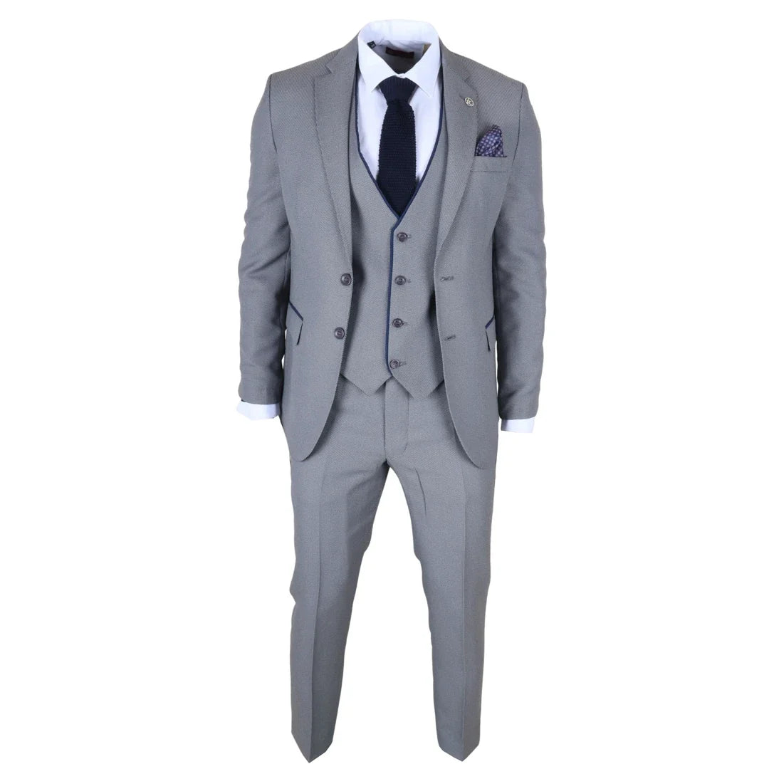 IM47 - Men's 3 Piece Grey Tailored Fit Suit