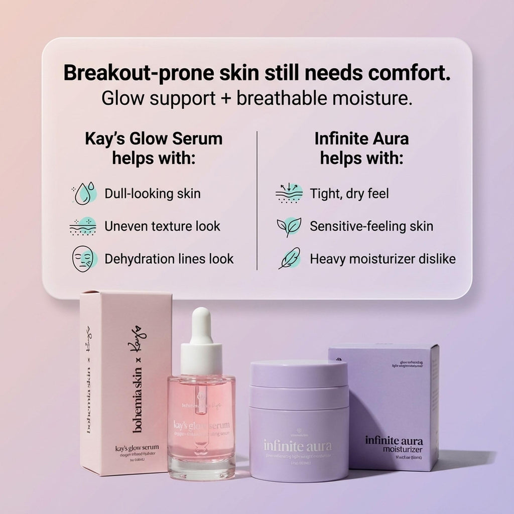 Bohemia Skin Kay’s Glow Serum & Infinite Aura Moisturizer Bundle — THD Vitamin C Serum + Copper Peptide Barrier Cream