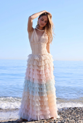 Amy Jane London Iris Dusty Corset Bodice Ruffle Tulle Layered Fairytale Gown
