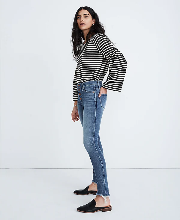 Madewell 10" High-Rise Skinny Jeans in Cordova Wash: Button-Front Edition