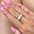 Jolie Wide Gold and Ivory Ring
