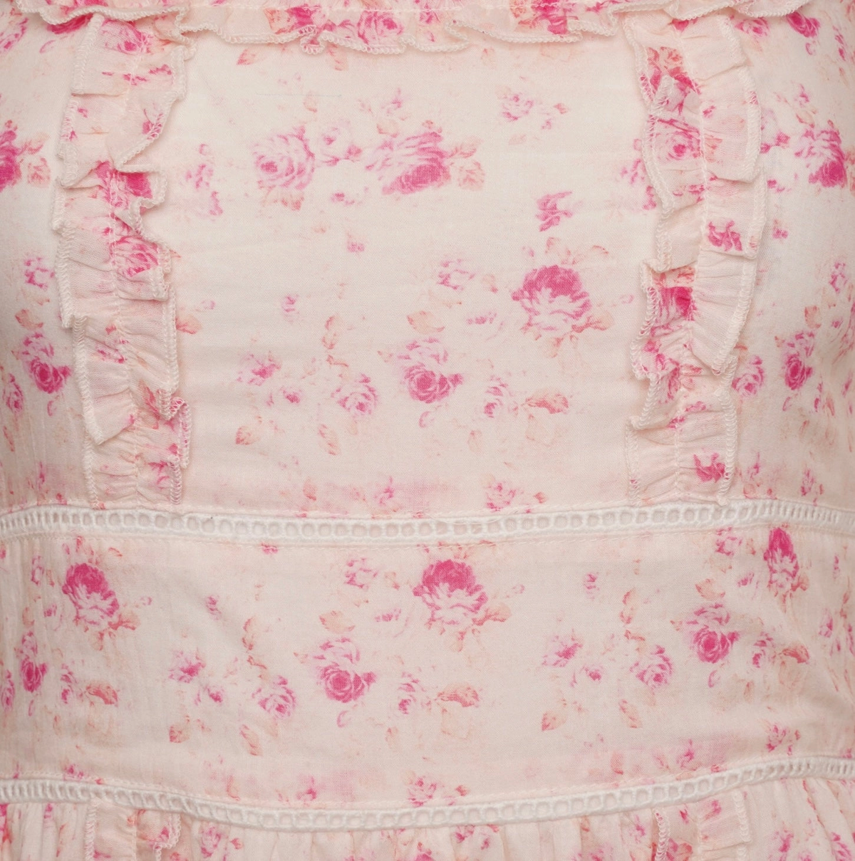 Amy Jane London Fairytale Heidi Floral Ruffle Detail Puff Sleeve Midi Dress