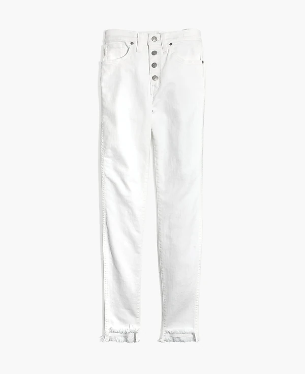 Madewell 10" High-Rise Pure White Skinny Jeans Step-Hem Edition