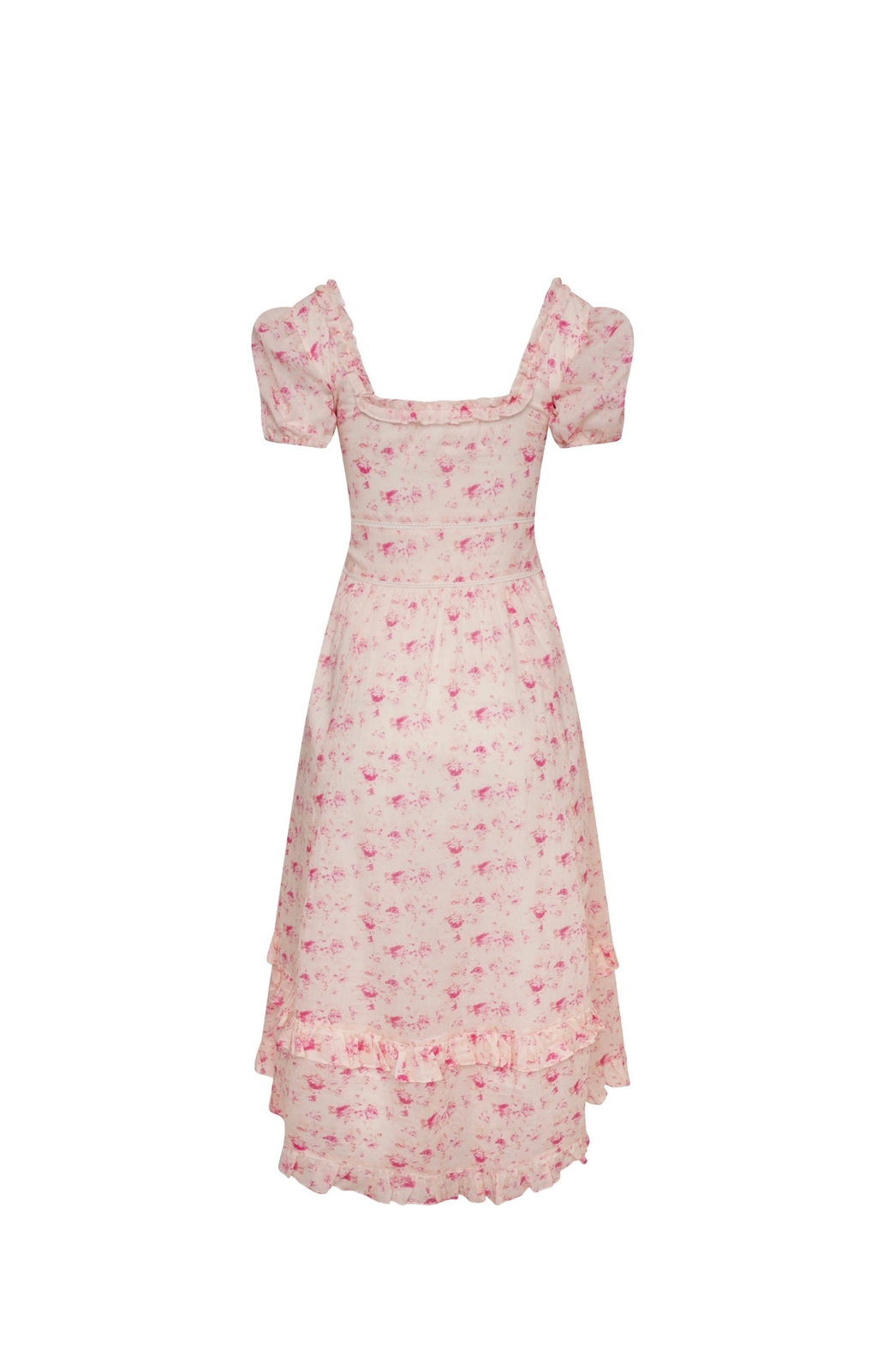 Amy Jane London Fairytale Heidi Floral Ruffle Detail Puff Sleeve Midi Dress