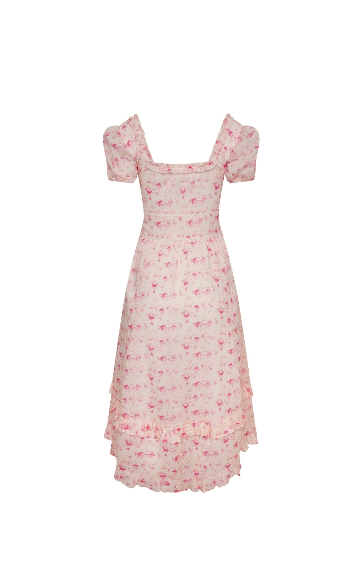 Amy Jane London Fairytale Heidi Floral Ruffle Detail Puff Sleeve Midi Dress