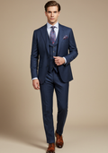 Navy Blue 2 Button 3-Piece Slim Fit Suit