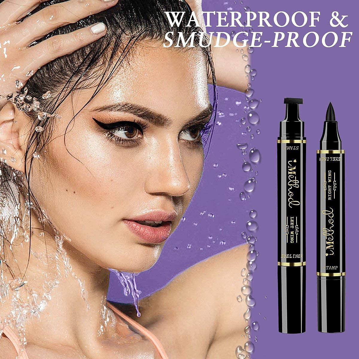 iMethod NEW 2-Pen Winged Eyeliner Stamp – All Eye Shapes, Waterproof & Smudge-Proof, 8 mm