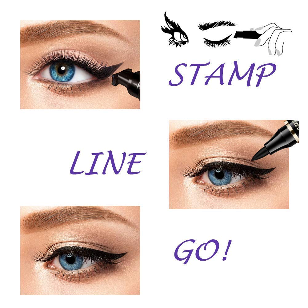 iMethod NEW 2-Pen Winged Eyeliner Stamp – All Eye Shapes, Waterproof & Smudge-Proof, 8 mm