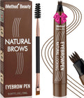 iMethod Eyebrow Pen - 4-Fork Tip, Hair-Like Brows, Waterproof All-Day Wear, Dark Brown