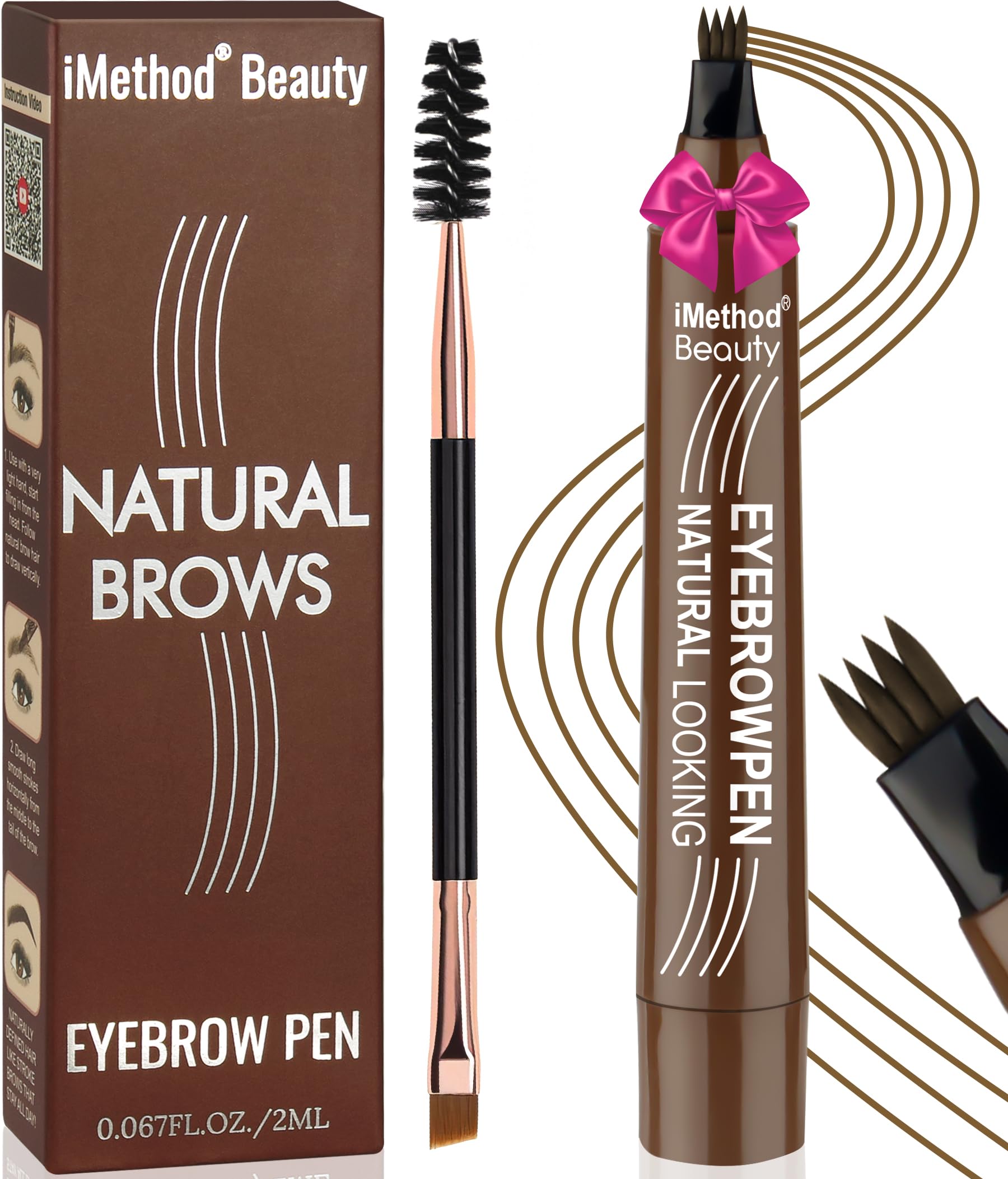 iMethod Eyebrow Pen with 4 Fork Tip – Natural Hair-Like Brows, Waterproof & All-Day Wear