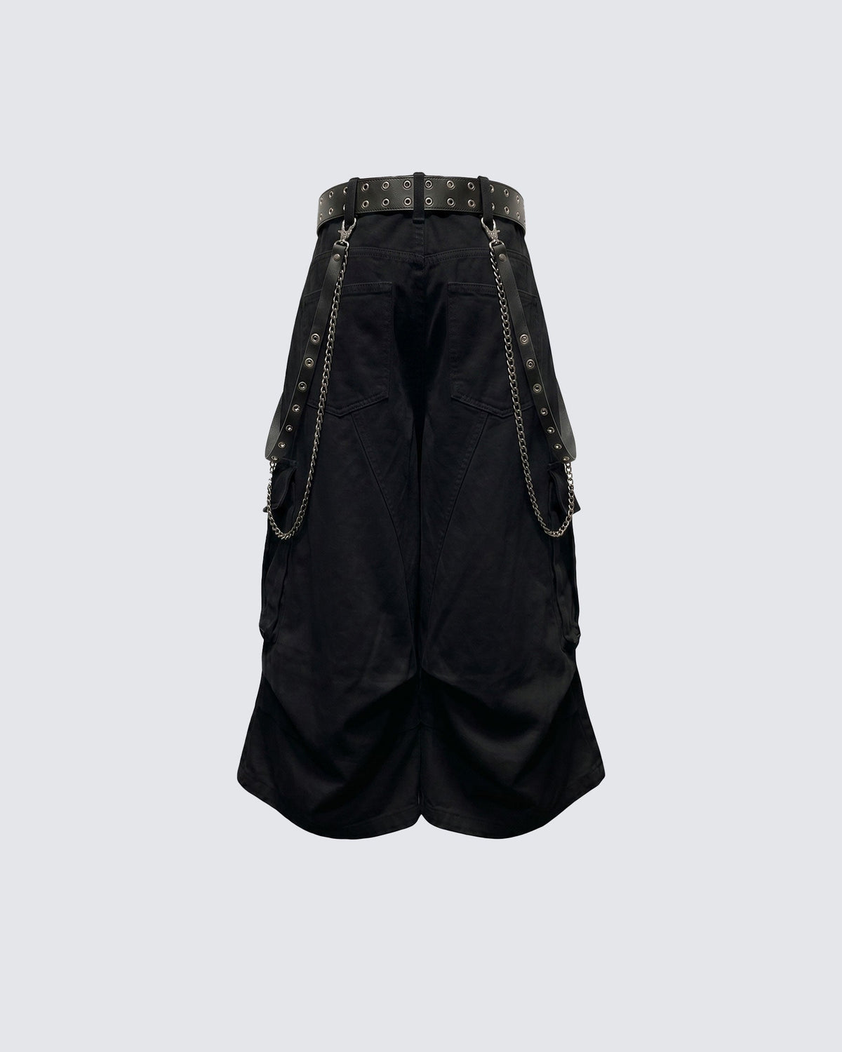 LIGHTNING Series | Gothic Chain Strap Utility Shorts