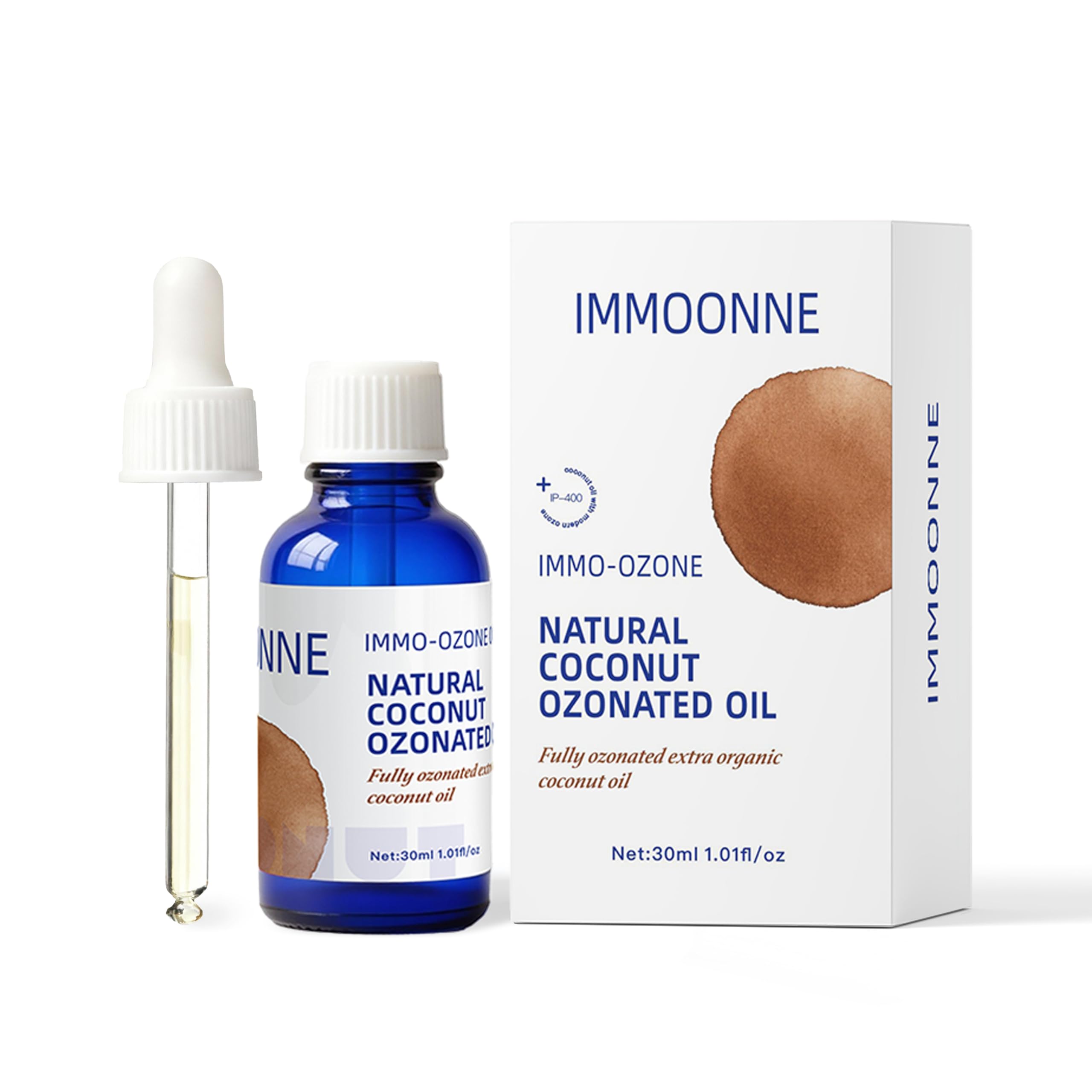 IMMO Ozonated Coconut Oil – 100% Natural & Organic Multi-Purpose Oil for Skin, Beauty & Oral Care | 30 mL