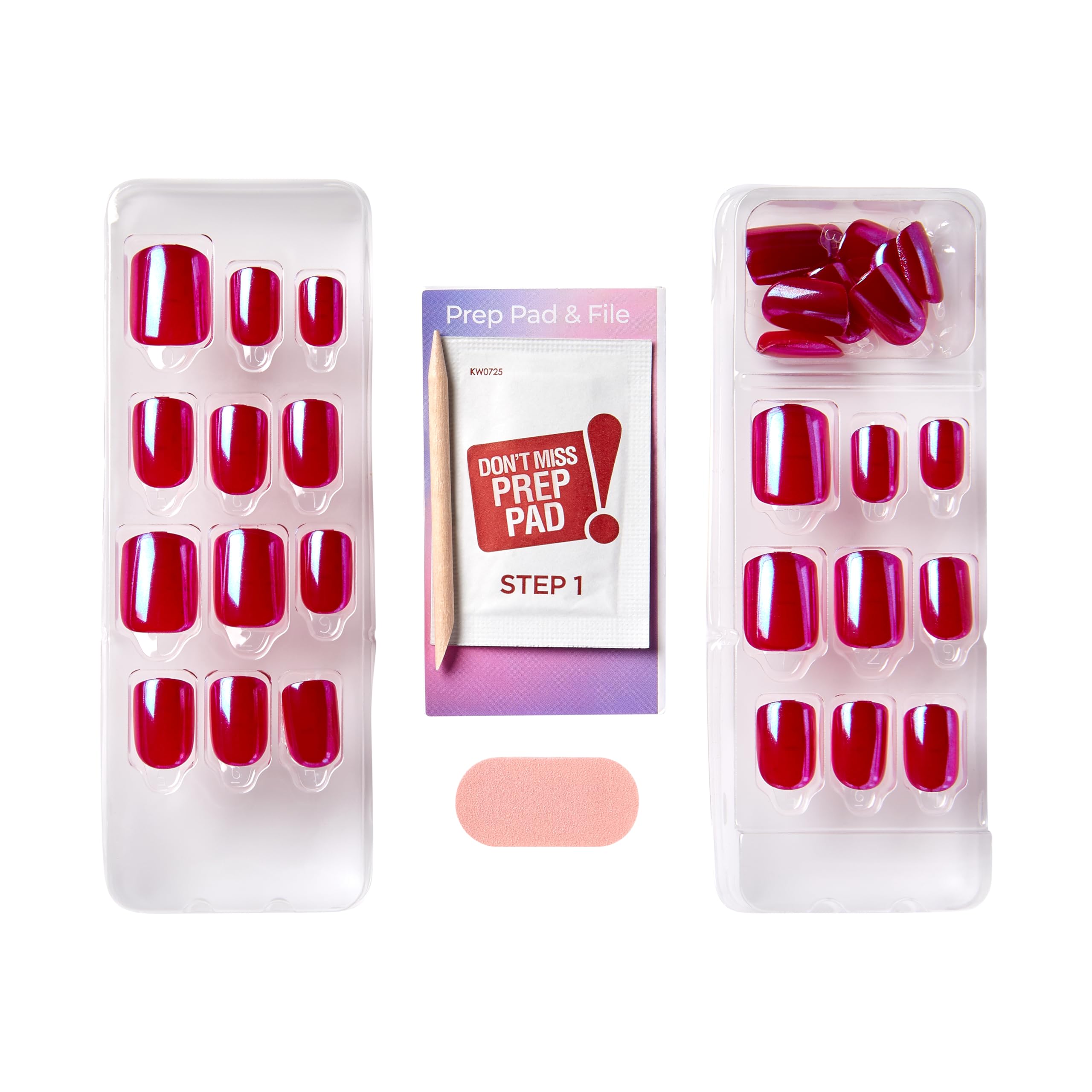 imPRESS No Glue Mani Color FX This City – Dark Red, Short Squoval Nails Kit