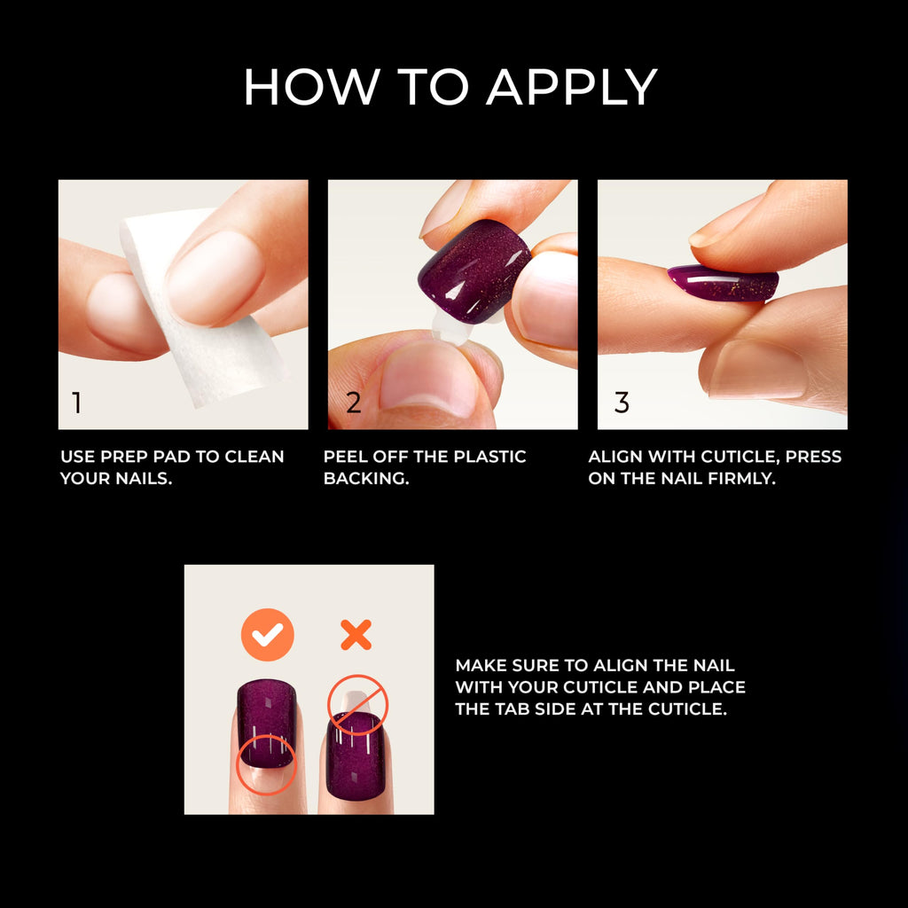 imPRESS No Glue Mani Color FX This City – Dark Red, Short Squoval Nails Kit