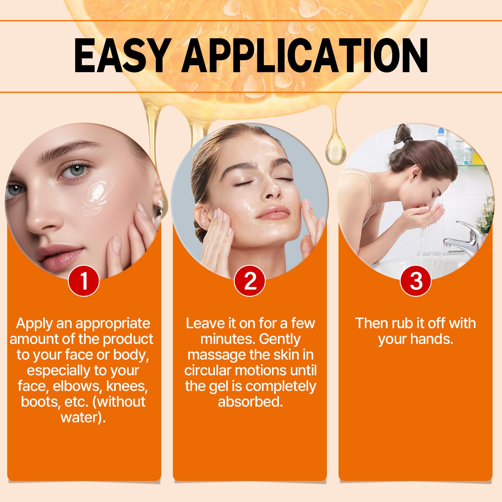 IMrawlook 2pcs Orange Exfoliating Gel for Face & Body – Dual-Action Cleansing & Hydration
