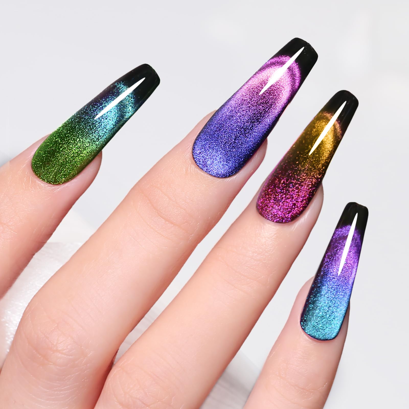 Imtiti 6Pcs 9D Cat Eye Gel Nail Polish Kit 10ml – Magnetic UV/LED Soak-Off for Nail Art