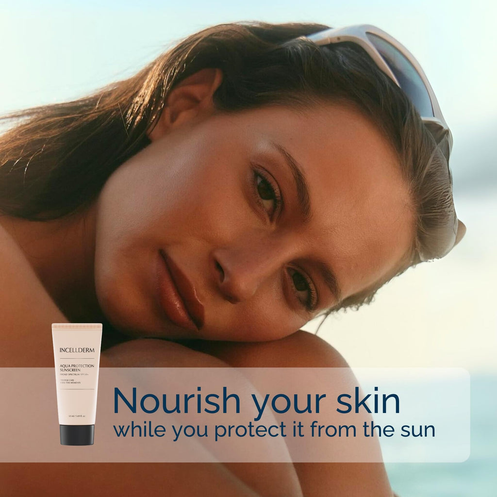 INCELLDERM Riman Aqua Protection Sunscreen SPF 50+ | 50 ml Lightweight, Hydrating UV Shield
