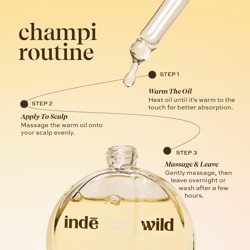 Indē Wild Champi Ayurvedic Hair Oil with Rosemary, Amla, Bhringraj & Brahmi – 0.35 fl oz