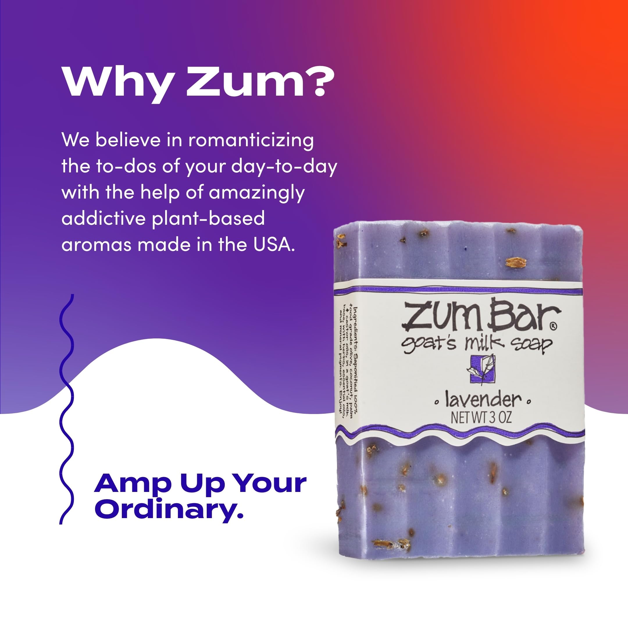 Zum Indigo Wild Goat's Milk Soap Bar – Lavender, 3 oz, 3-Pack | Essential Oils, Cruelty-Free