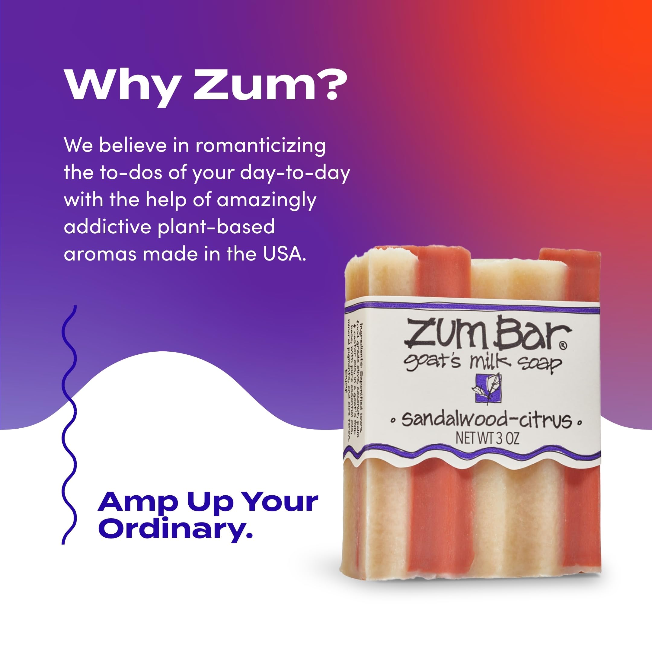 Zum Indigo Wild Goat Milk Soap Bar – Sandalwood Citrus, 3 oz, 3 Pack | Hand & Body Soap with Essential Oils