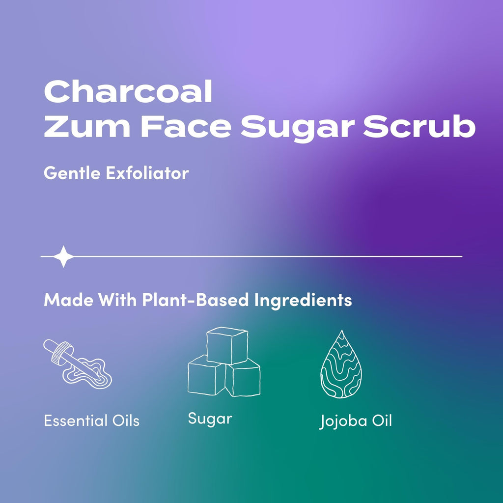 Indigo Wild Zum Face Sugar Scrub – Charcoal Exfoliant with Jojoba & Oils