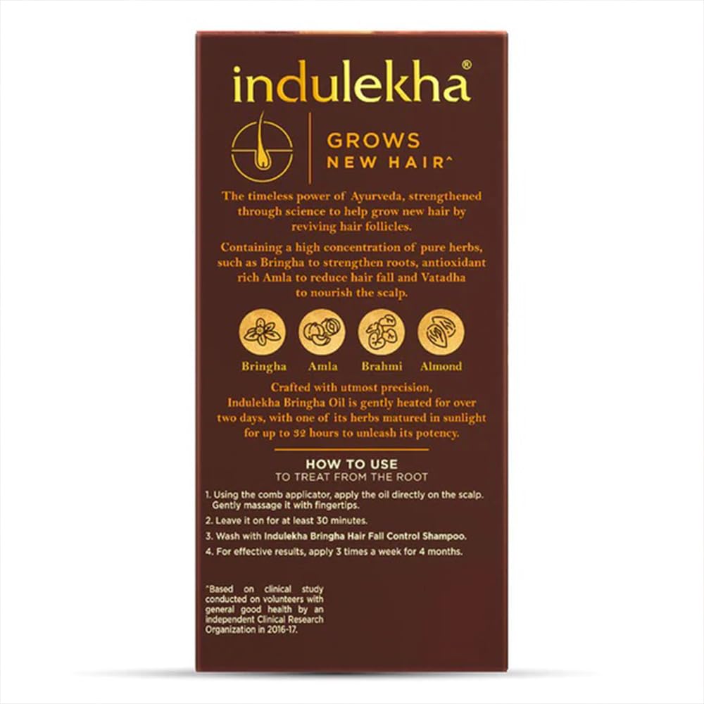 Indulekha Bringha Complete Hair Care Oil 100ml – Pack of 3 | Ayurvedic Hair Treatment