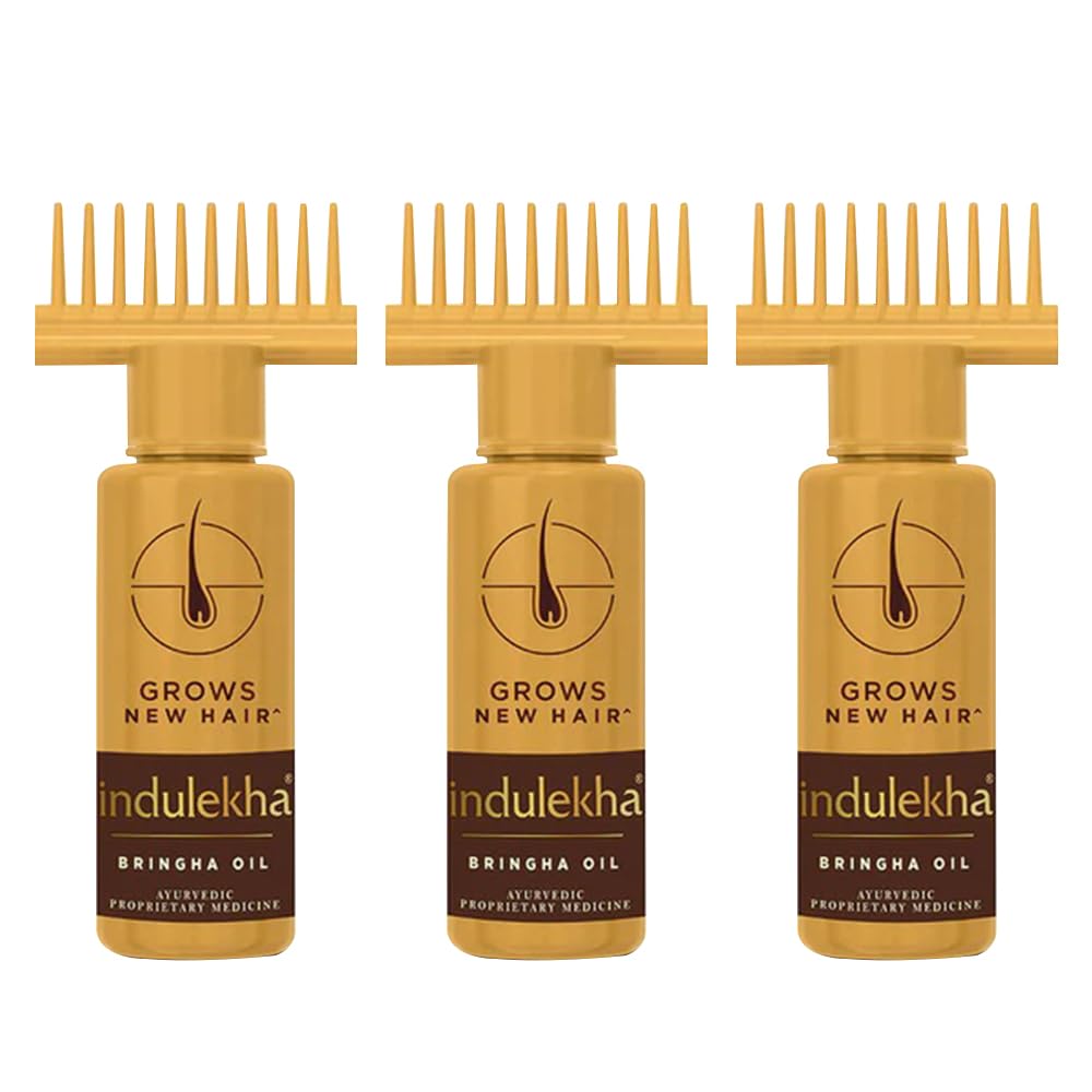 Indulekha Bringha Complete Hair Care Oil 100ml – Pack of 3 | Ayurvedic Hair Treatment
