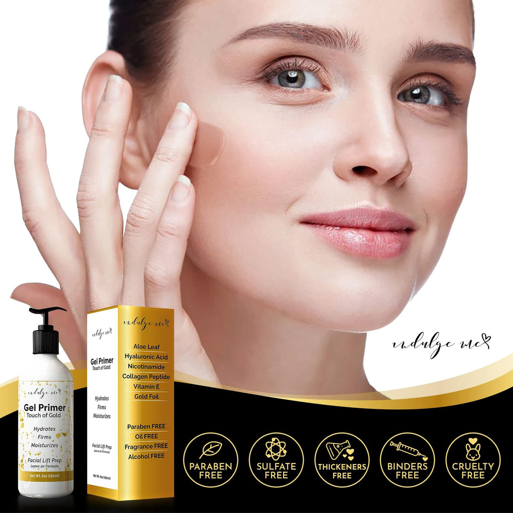 IndulgeMe Conductive Gel – Facial Hydrating Primer with Hyaluronic Acid, Collagen Peptide, Niacinamide & Gold Foil
