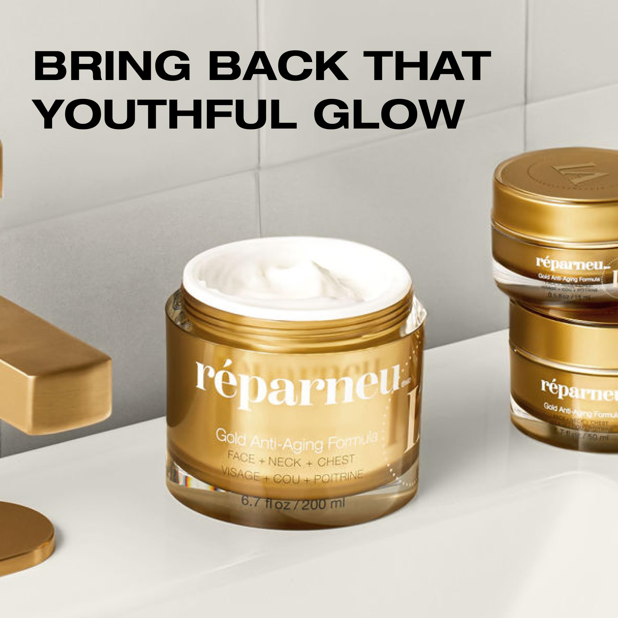 InfiniteAloe reparneu Gold Anti-Aging Formula – Neck Firming, Face Tightening
