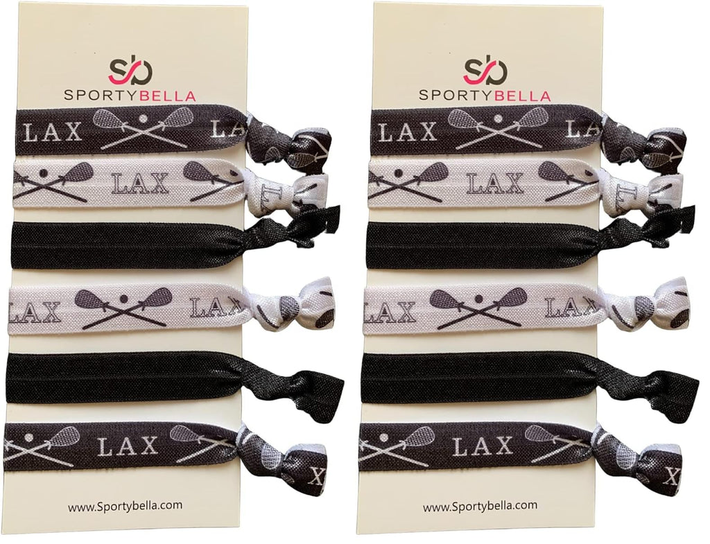 Infinity Collection Lacrosse Hair Accessories: No-Crease Hair Ties, Pack of 2 (6 Ties per Pack) – Gift for Girls Lacrosse Players