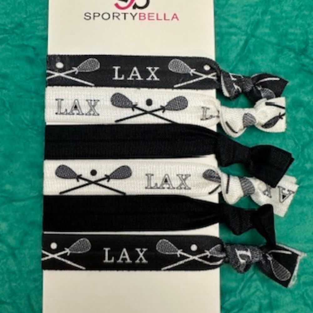Infinity Collection Lacrosse Hair Accessories: No-Crease Hair Ties, Pack of 2 (6 Ties per Pack) – Gift for Girls Lacrosse Players