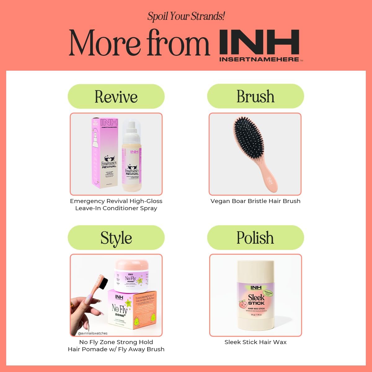 INH Hair Mascara for Flyaways – Quick Slick Finish & Frizz Control (Strawberry Jam, 18ml)