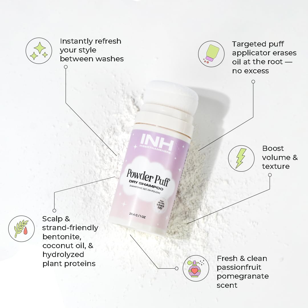 INH Hair Non Aerosol Dry Shampoo | Volumizing Texture Powder for Oily Hair | Vegan & Color Safe 28g/1oz
