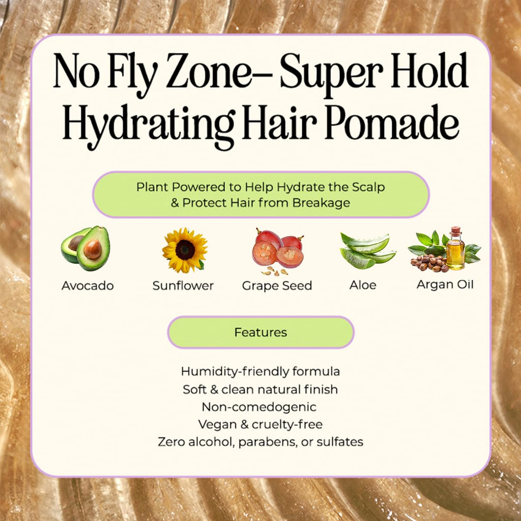 INH Hair Pomade for Flyaways – Water-Based, Strong Hold, Sweat-Proof | Glossy Finish, 2oz