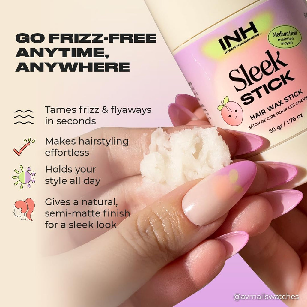 INH Hair Wax Sleek Stick – Vegan Hair Wax Roller for Tame Flyaways & Frizz | 1.76 oz