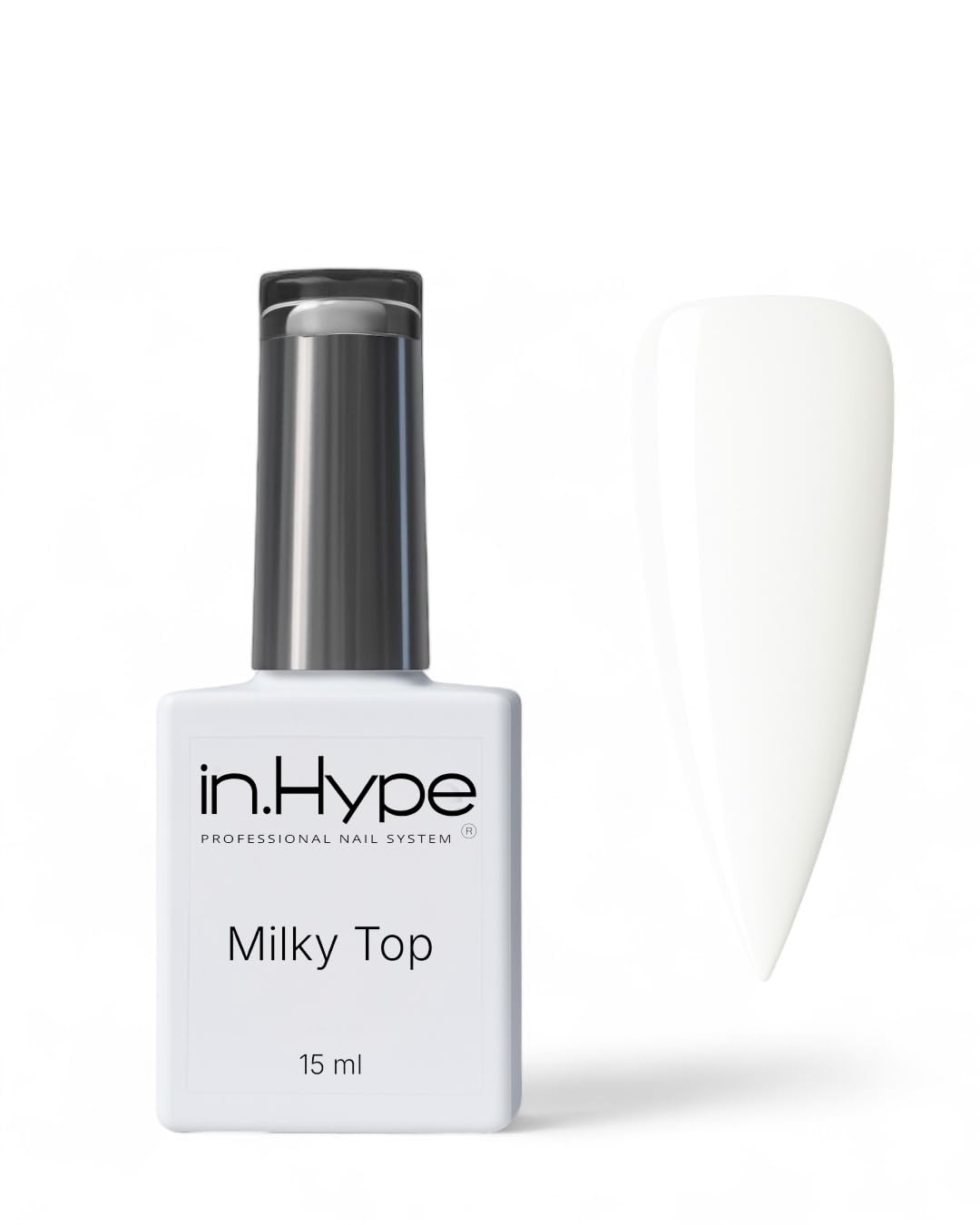 IN.HYPE Gel Cover Top Coat UV/LED Cured Milky #1 – Camouflage Gel Overlay for Flawless Nail Look