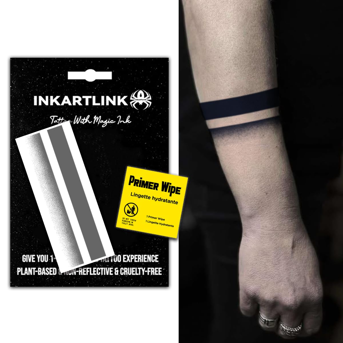 INKARTLINK Semi-Permanent Arm Tattoos – Realistic, Waterproof, Non-Reflective (Armband 2)