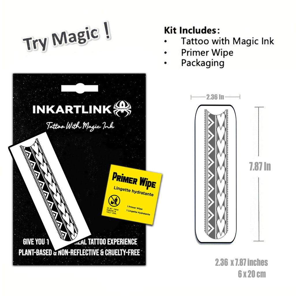 INKARTLINK Semi-Permanent Tattoo Armband 6 – Realistic, Waterproof, Non-Reflective