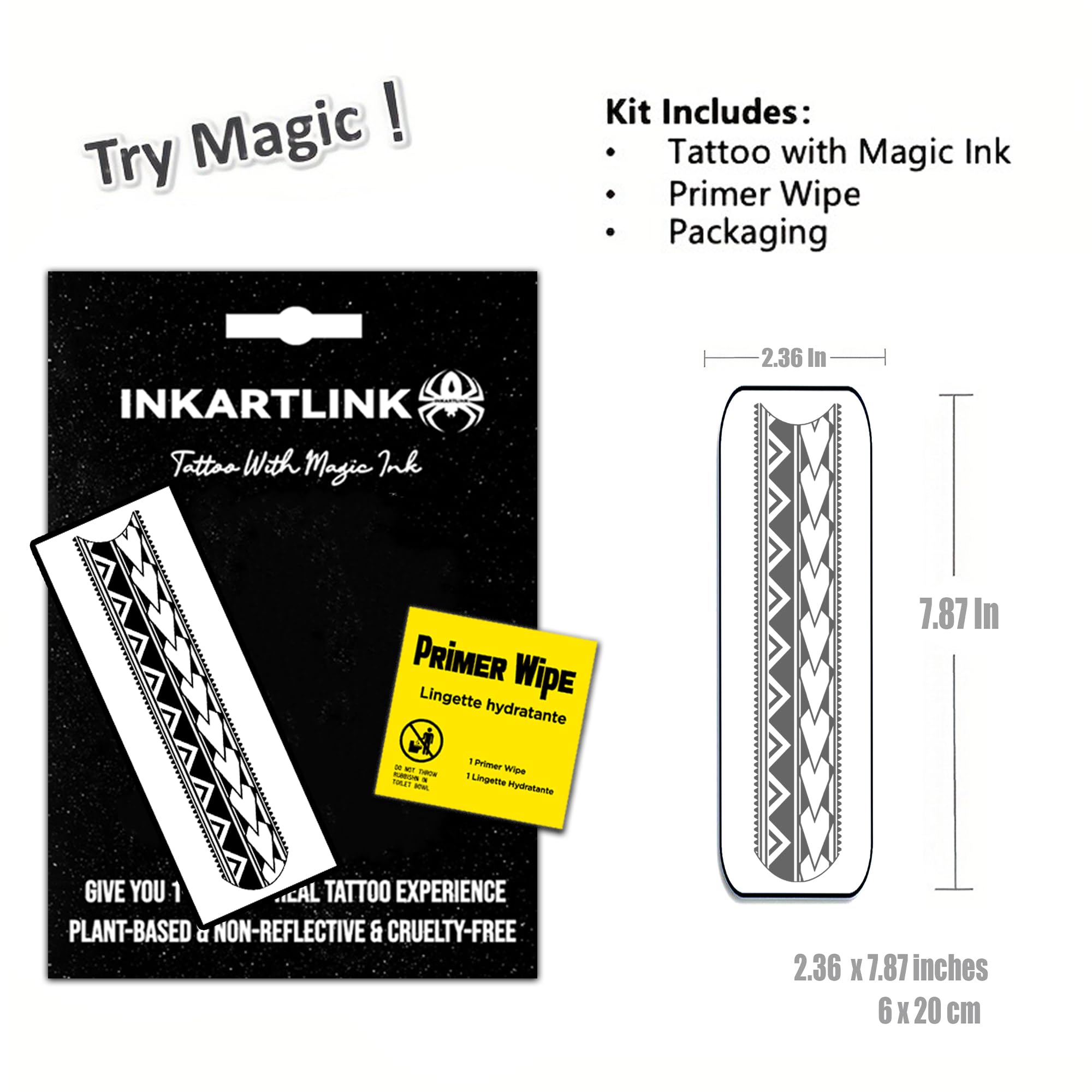 INKARTLINK Semi-Permanent Tattoo Armband 6 – Realistic, Waterproof, Non-Reflective