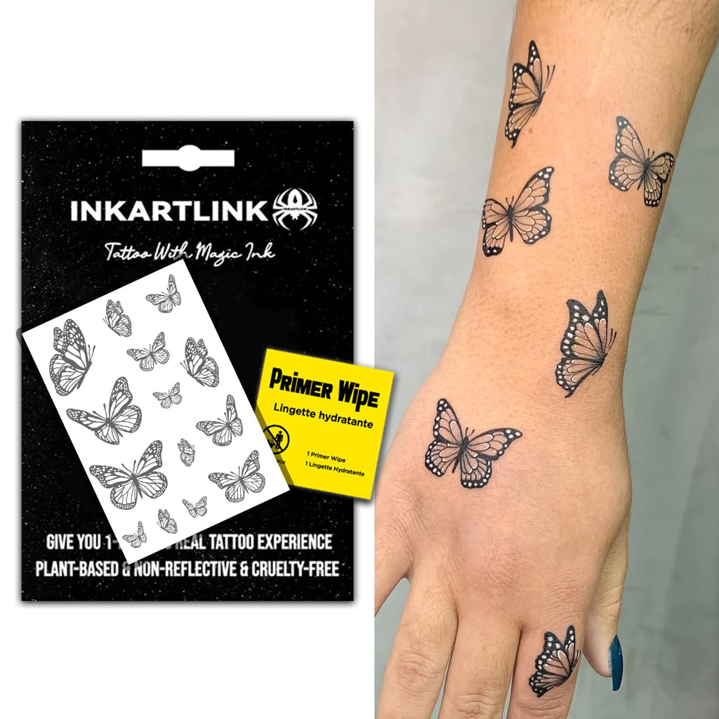 INKARTLINK Semi-Permanent Butterfly Tattoo — Realistic & Waterproof